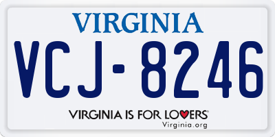 VA license plate VCJ8246