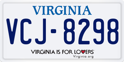 VA license plate VCJ8298