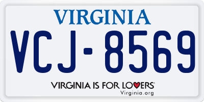 VA license plate VCJ8569