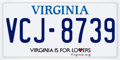 VA license plate VCJ8739