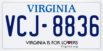 VA license plate VCJ8836