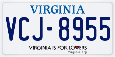 VA license plate VCJ8955