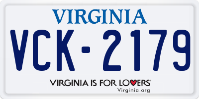 VA license plate VCK2179