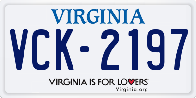 VA license plate VCK2197