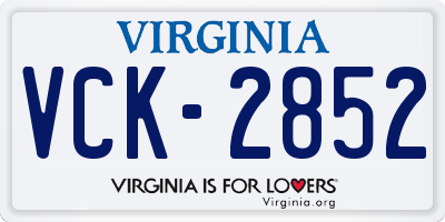 VA license plate VCK2852