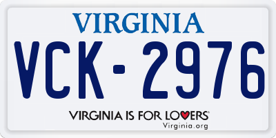 VA license plate VCK2976