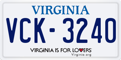 VA license plate VCK3240