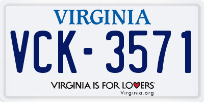 VA license plate VCK3571