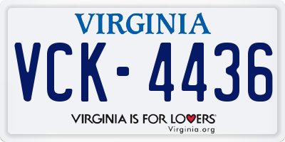 VA license plate VCK4436