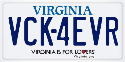 VA license plate VCK4EVR