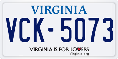 VA license plate VCK5073