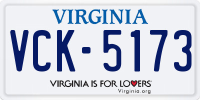 VA license plate VCK5173