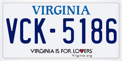 VA license plate VCK5186