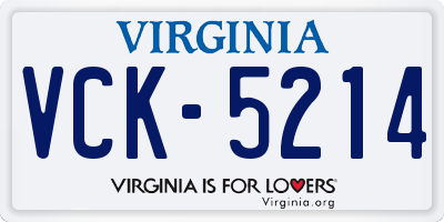 VA license plate VCK5214