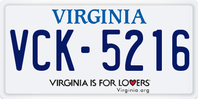 VA license plate VCK5216