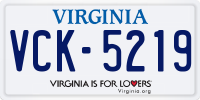VA license plate VCK5219