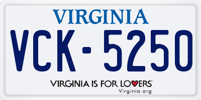 VA license plate VCK5250
