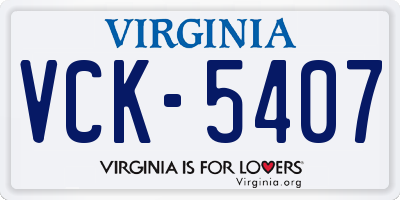 VA license plate VCK5407