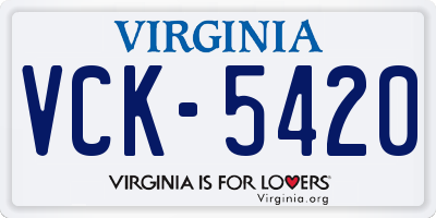 VA license plate VCK5420