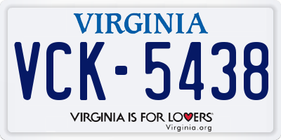 VA license plate VCK5438