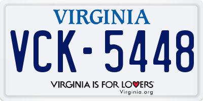 VA license plate VCK5448