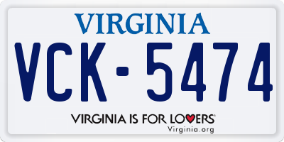 VA license plate VCK5474