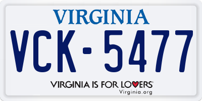 VA license plate VCK5477