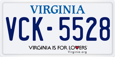 VA license plate VCK5528