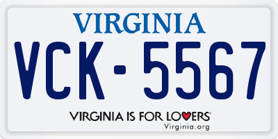 VA license plate VCK5567