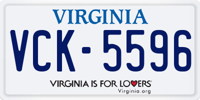 VA license plate VCK5596