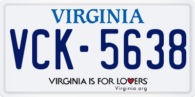 VA license plate VCK5638