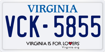 VA license plate VCK5855
