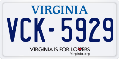 VA license plate VCK5929