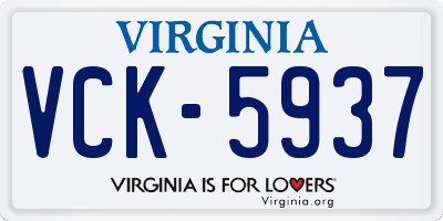VA license plate VCK5937
