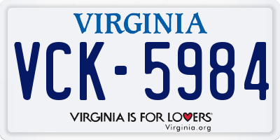 VA license plate VCK5984