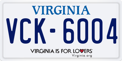 VA license plate VCK6004
