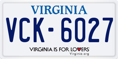 VA license plate VCK6027