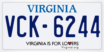 VA license plate VCK6244