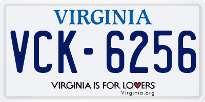 VA license plate VCK6256