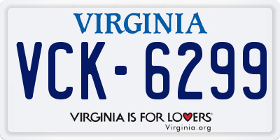 VA license plate VCK6299