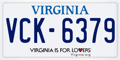 VA license plate VCK6379