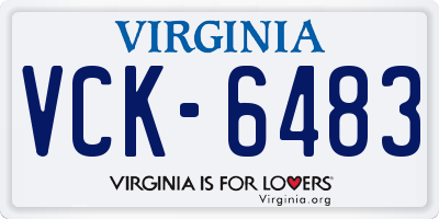 VA license plate VCK6483