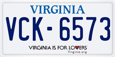VA license plate VCK6573
