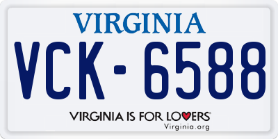 VA license plate VCK6588