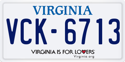 VA license plate VCK6713