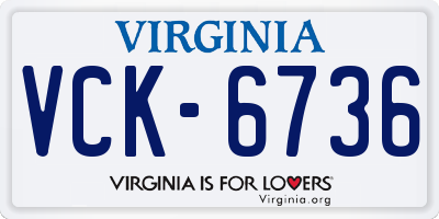 VA license plate VCK6736