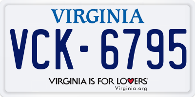 VA license plate VCK6795