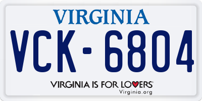 VA license plate VCK6804