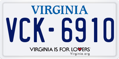 VA license plate VCK6910