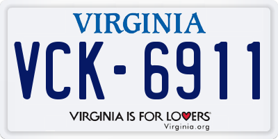 VA license plate VCK6911